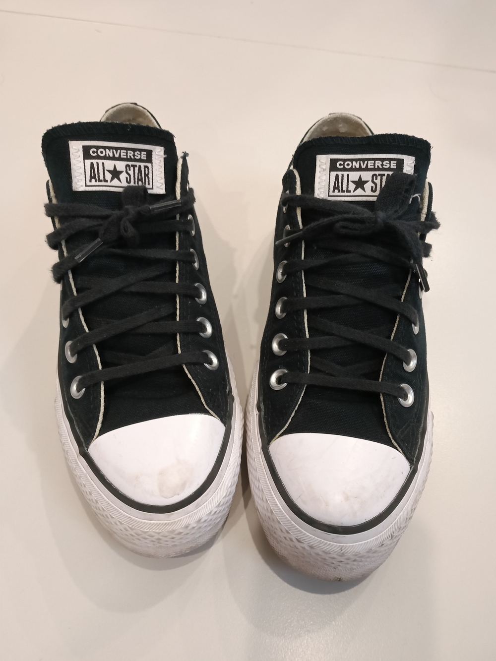 Converse Women's Black Low Top All Star Chuck Taylor Lift Platform Sneakers